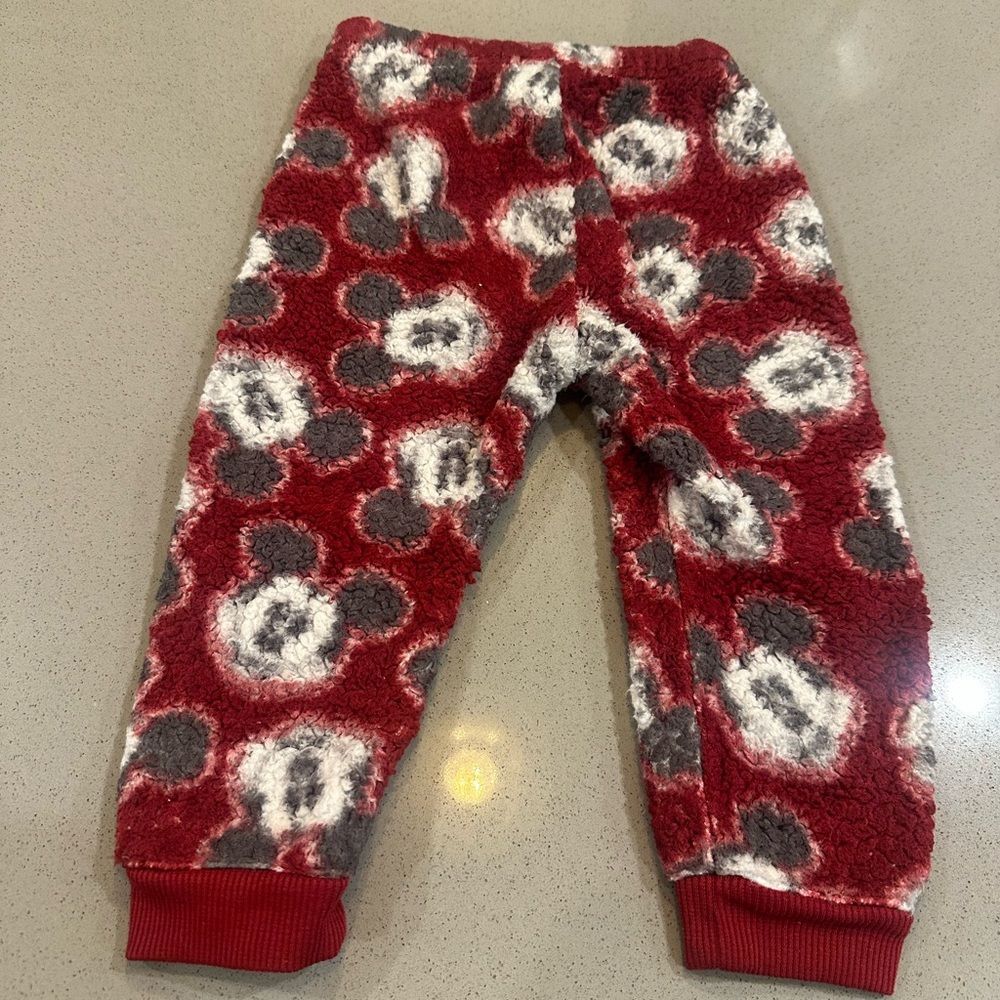 Disney Mickey Mouse Baby Sherpa Long-Sleeve Matching Top and Pants Set Size 18 M - Picture 7 of 8